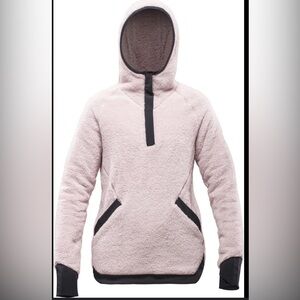 Orage Mia Pale Pink and Black Sherpa Pullover Jacket Women’s Large